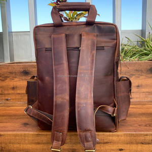 New Custom Travelling Fashion Large Capacity Full Grain Leather Backpack Customized Genuine Cowhide Leather <b>Laptop</b> Backpack <b>Bags</b> - Product Image 2