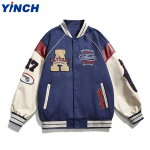 <span class=keywords><strong>Veste</strong></span> de sport décontractée à col montant brodée avec logo personnalisé, coupe-vent, style universitaire, pour <span class=keywords><strong>homme</strong></span> – Meilleure vente - Product Image 2