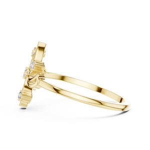 Floral <b>Diamond</b> <b>Ring</b> Lab Grown <b>Diamond</b> Flower <b>Ring</b> Yellow Gold Fine Jewelry Factory Supplier Wedding Gift Luxury <b>Ring</b> - Product Image 1