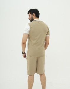 Summer Solid Formal Breathable 100% Cotton <b>Knitted</b> Polo Short <b>Set</b> - Product Image 3