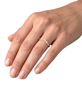 IGI Certified 18K Solid Gold Marquise Lab Grown Diamond Wedding Band Curved V Shape <b>Ring</b> Minimalist Stackable <b>Ring</b> <b>Proposal</b> <b>Ring</b> - Product Image 6