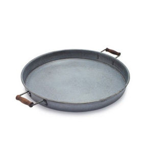 Plateau de service ovale en fer galvanisé fait main avec bord festonné et poignées, plateau de service décoratif en métal pour usage domestique - Product Image 6