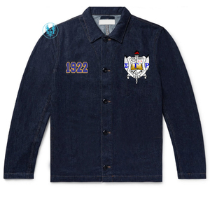 Sigma Gamma Rho Sorority Embroidery Women Denim Jeans Jacket | ZPB Sorority Embroidered Women Distressed Denim Jean Jackets - Product Image 3