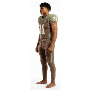 Maillot de football sans manches marron pour homme avec numéro 12, col en V, design sportif respirant, ensemble pantalon long, tenue d'été - Product Image 2