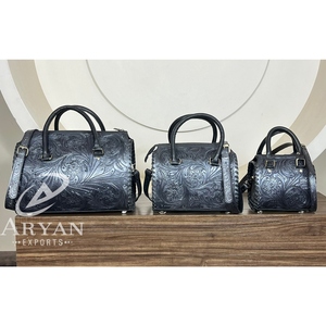 Ensemble de Sacs de Voyage 3 Pièces de Luxe 2026 Qualité Premium en Cuir de Vachette Gris Argenté Gravé – Sac de Nuit et Sac de Week-end Unisexe Type Speedy - Product Image 1