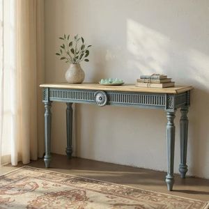 Vintage Distressed Solid Wood Narrow Nightstand Decorative Apartment Villa Living Room Bedroom Furniture - Product Image 2