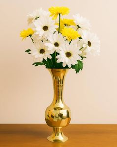 Modern Round <b>Vase</b> Tabletop Floral Display Decor Durable Metal <b>Unique</b> Design for Home Wedding Centerpiece - Product Image 1
