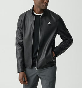 Chaquetas de cuero negro para hombre, chaquetas de cuero PU de alta calidad con textura suave, las mejores chaquetas de material para hombre - Product Image 2