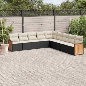 Black and Cream Garden <b>Sofa</b> <b>Set</b> - Product Image 1