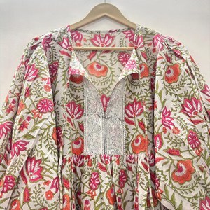 Vestido Casual Midi para Mujer, Tejido 100% Algodón, Liso, Manga Corta, Cintura Imperio, Estilo Babydoll, Cuello en V, Holgado, Funcional - Product Image 4