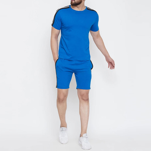 Sports Training Men <b>Twin</b> <b>Set</b> Custom T-Shirt and Shorts 100% Cotton Breathable Summer Casual Wear High Quality - Product Image 4