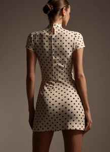 Vestido Mini con Estampado de Lunares Grace, de una Pieza, para Mujer, Verano, Moderno, para Fiestas y Clubes, Transpirable, Ecológico, Corte Ajustado - Product Image 4