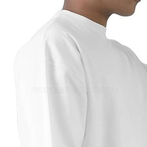 T-shirt à manches courtes col rond blanc pour homme Fitness Concepts avec logo imprimé, coupe classique, jersey décontracté en coton - Product Image 5