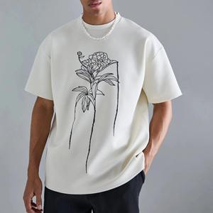 Nouveauté : T-shirts Oversize Homme Été 100% Coton Coupe Ample Imprimé Respirant Manches Courtes Épaules Tombantes - Product Image 1