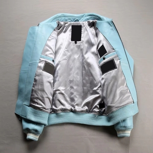 Chaqueta Bomber de Cuero Negra para Hombre, Manga Larga, Estilo Otoñal, Tamda International TI-MLJ-02, Talla Grande, Transpirable, para Todas las Temporadas - Product Image 4