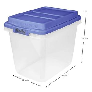 Set di 4 Contenitori di Plastica Trasparente da 32 Quarti con Coperchi Blu a Chiusura Ermetica - Product Image 5