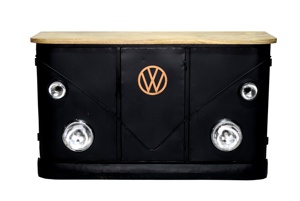 Marco de metal de color negro de estilo industrial y barra alta superior de madera de mango natural Bar Muebles de restaurante de hotel - Product Image 2