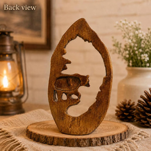 Estante de pared de latón Shubham con diseño de oso, hecho a mano, para aromaterapia, estilo Art Deco, decoración de montaña para el hogar u oficina - Product Image 4