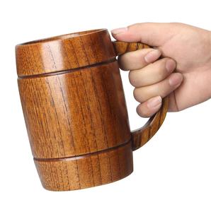 Tasse en bois à bas prix, tasse viking de luxe moderne en bois et acier inoxydable avec poignée, tasse en bois pour sublimation pour usage en cuisine - Product Image 4
