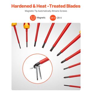 Juego de Destornilladores Aislados Profesionales de 11 Piezas, Kit de Herramientas para Electricistas de 1000V con Puntas Magnéticas - Product Image 3