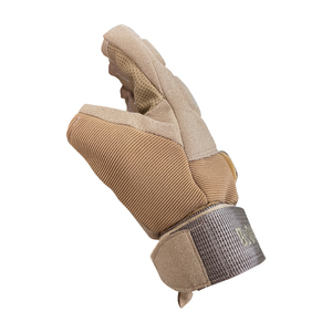 Gants de fitness demi-doigts en cuir beige avec sangle de poignet réglable, antidérapants et respirants pour la musculation homme - Product Image 1