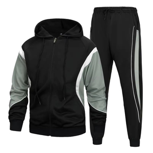 Tracksuit <b>Men</b> Solid Casual Athletic Sweat Suit Sets Long Sleeve <b>Pullover</b> Fleece Jacket Pants Winter 100% Cotton Tracksuits - Product Image 1