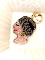 Porte-clés ange en forme de cœur en acrylique fait main, écologique, avec perles, rose et rouge, breloque de sac, cadeau pour filles