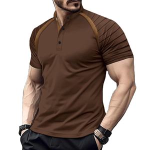 Camiseta de algodón 100% de alta calidad para exteriores, perfecta para el verano y camiseta activa, manga corta, secado rápido, botones de cuello alto - Product Image 4