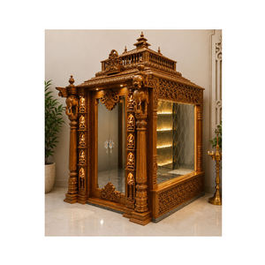 Luxury Handcrafted Hindu Prayer Temple Cabinet South Indian Style Wooden Pooja <b>Mandir</b> for Home Large Custom Made Pooja Unit USA - Product Image 1