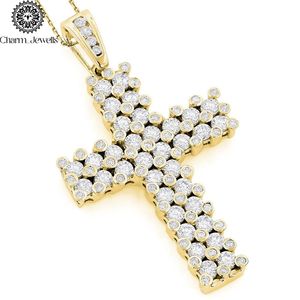 Pendentif en forme de boule de moissanite serti de perles d'eau douce en argent 925, plaqué or 22 carats, certifié IGI, lettre RILY, Charm Jewells - Product Image 5