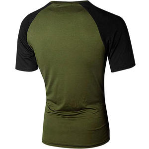 เสื้อยืดริงเกอร์สำหรับผู้ชายเสื้อเชิ้ตเต็มตัวแขนสั้นมีแหวนสีน้ำตาลน้ำเงินเข้มดีไซน์ล่าสุดสำหรับผู้ชาย - Product Image 6