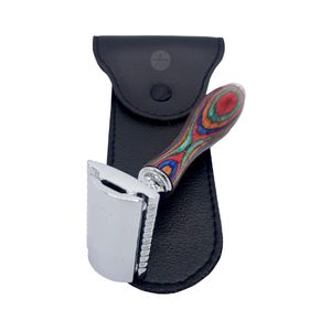 Rasoir de sécurité SPOLO pour homme, lame double en acier inoxydable suédois, rasoir droit en métal, non jetable, pour hôtel, avec boîte de voyage - Product Image 3