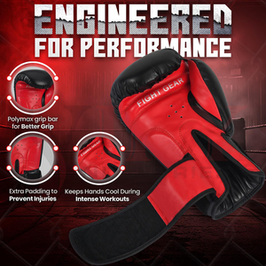 Fournisseur en gros d'équipements d'entraînement et de sparring en cuir PU robuste, bandages de poignet, gants de boxe robustes noirs et rouges à marque privée - Product Image 6