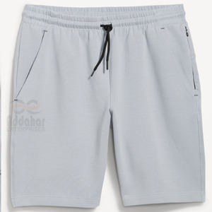 Shorts Bermuda en Coton Gris Clair pour Homme, Taille Mi-Haute, Fermeture à Cordon, Poches Avant, Décontracté, Respirant, en Tissu Tricoté - Product Image 1