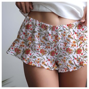 Shorts de Verano para Mujer con Logotipo Personalizado, Cintura Elástica, Transpirables, Casuales, con Estampado y Volantes - Product Image 4