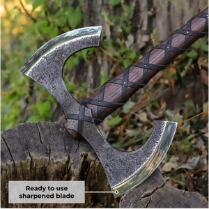 Hache viking à double lame sur mesure OEM, robuste, pour le camping, la survie en milieu sauvage, l'arme de cosplay médiévale, 4Cr13 - Product Image 6