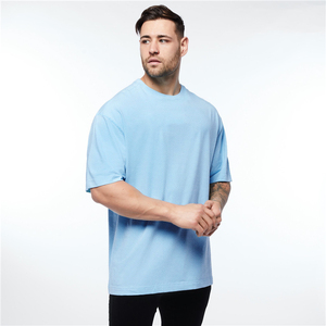 Nouveau T-shirt unisexe surdimensionné en coton 100% de qualité supérieure, manches courtes, longueur longue, couleur unie, logo personnalisé imprimé, pour homme - Product Image 5