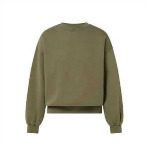 OEM Boxy Fit Oversized Crew Neck <b>Plain</b> <b>Sweatshirt</b> Men's Heavyweight Solid Color Blank Custom Design Unisex Cropped <b>Sweatshirts</b> - Product Image 2
