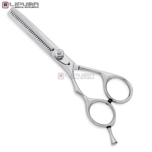 Ciseaux pour cheveux clairsemés avec manche ergonomique en plastique, accessoire de beauté personnalisé, professionnel, ultra-affûtés, en acier japonais 440C - Product Image 6