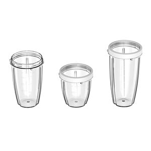 Juego de Licuadora de 10 Piezas, Color Blanco Ártico, 300W, 3 Recipientes (10oz, 16oz, 18oz), 2 Tapas para Beber, Cuchilla de Acero Inoxidable con Picador, Enchufable - Product Image 2