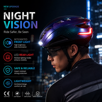 Nouveautés : Casque de vélo intelligent Chameleon Premium avec lumière blanche avant et LED rouge arrière pour la conduite nocturne