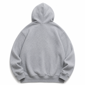Sudadera con Capucha Oversize para Hombre, Gris Sólido, Algodón French Terry, Casual, con Bolsillos, Corte Regular, Venta al por Mayor, Ropa de Otoño - Product Image 2