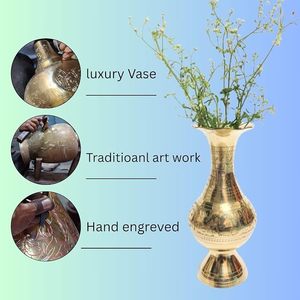 Brass Flower Vase <b>Table</b> Decorative Flower Pot for Home Decor Bedroom Living Room Office Wedding Festival Decoration - Product Image 4