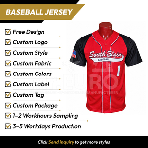Maillot de baseball personnalisé sublimé 100 % polyester unisexe col en V manches courtes fermeture boutonnée coupe ample anti-humidité sport - Product Image 2