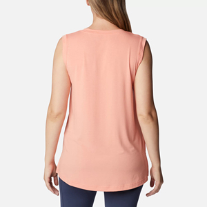 OEM Service Wholesale Custom Logo High Quality Sleeveless Women's Tank <b>Tops</b> Polyester/Cotton Plain <b>White</b> Knit Anti-shrink Sports - Product Image 2