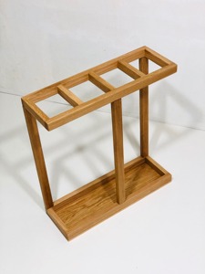 Porte-parapluies en bois à 4 fentes pour garder plusieurs parapluies séparés et faciles d'accès, fabriqué à la main en Inde - Product Image 4