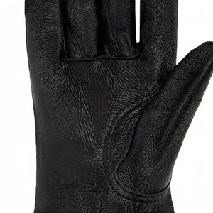 Vantrex Industries Black Leather <b>Work</b> <b>Gloves</b> Wrist Length Unlined <b>Thermal</b> Plain Style For Daily Use Winter Warmth - Product Image 2