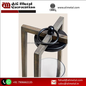 Linterna de madera con brillo geométrico con diseño único para decoración y personalización de jardines y bodas - Product Image 5