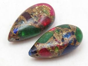 Piedras Preciosas Naturales de Turquesa Mojave Cobre, Hechas a Mano, 14X10MM, Forma de Lágrima, Sueltas y Lisas para Joyería - Product Image 4