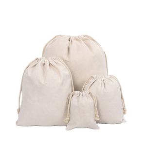 Sac en mousseline naturel non blanchi à cordon de serrage, personnalisé, tendance, pour la décoration de mariage, vente chaude - Product Image 1